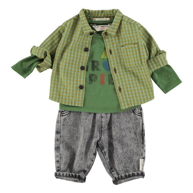 Chemise Carreaux Coton Bio | Vert