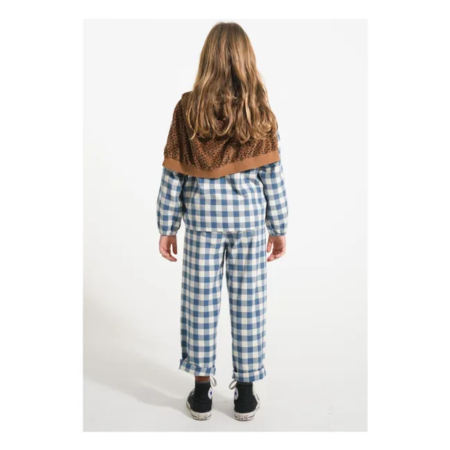Blouse Carreaux Coton Bio | Bleu