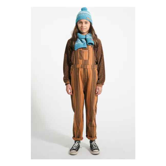 Salopette Rayée Coton Bio | Marron