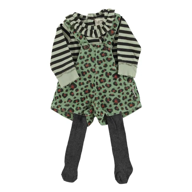 Peto corto de pana de leopardo | Verde
