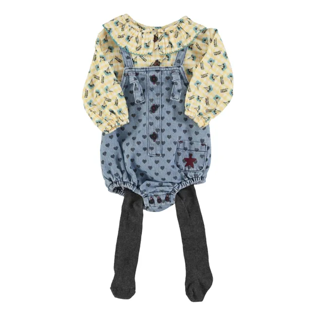 Blouse Col Claudine Fleurs | Jaune