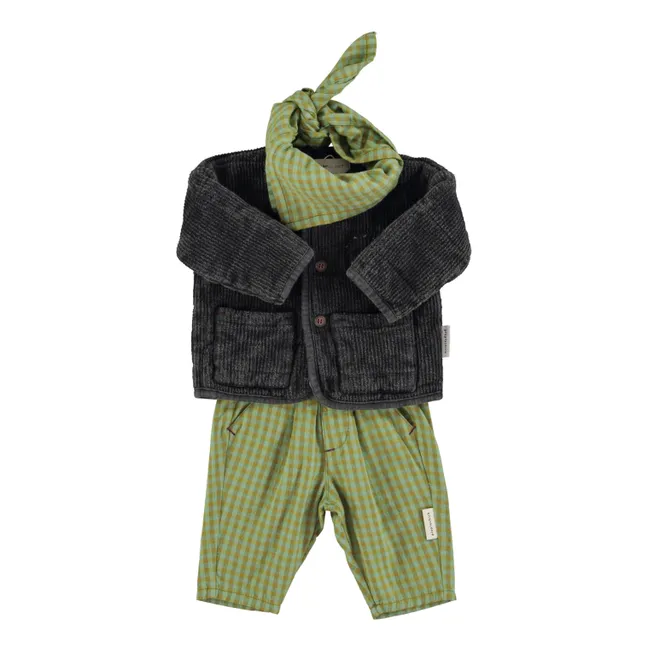 Pantalon Carreaux Coton Bio | Vert