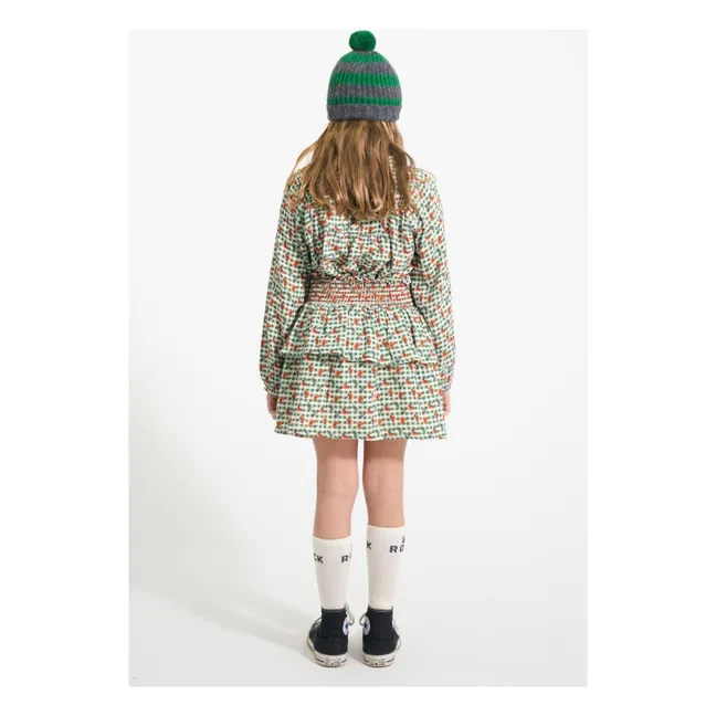 Blouse Carreaux Fleurs | Vert