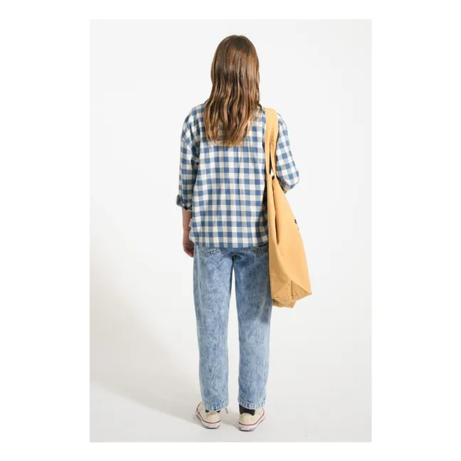 Blouse Carreaux Coton Bio | Bleu