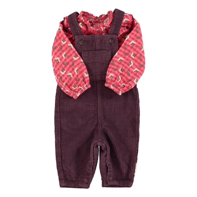 Blouse Col Froncé Fleurs | Rose