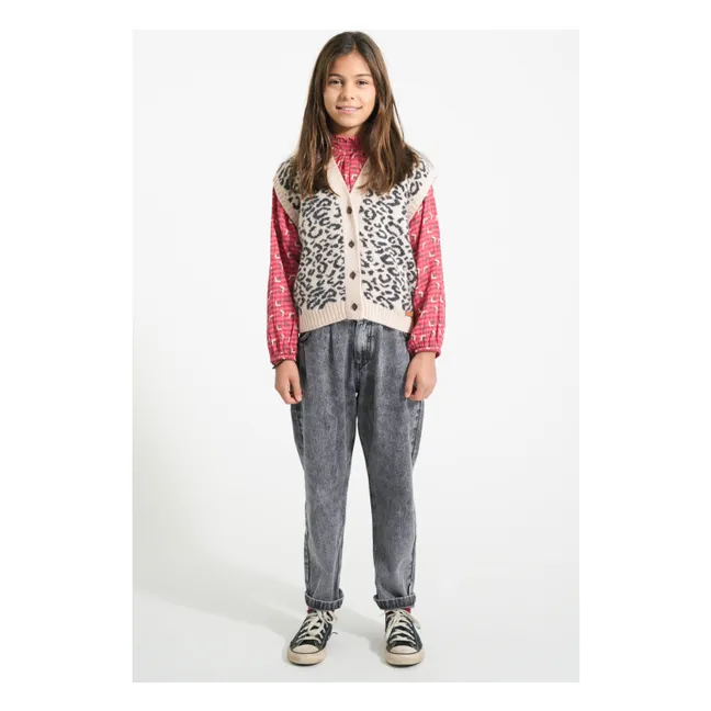 Blouse Col Froncé Fleurs | Rose