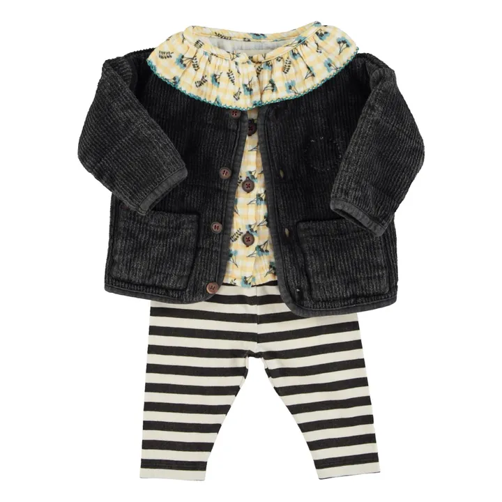 Blouse Col Claudine Fleurs | Jaune- Image produit n°8