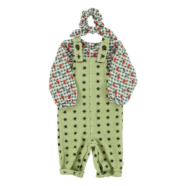 Blouse Carreaux Fleurs | Vert