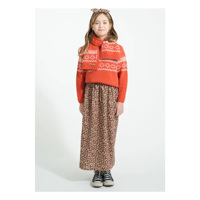 Jupe Longue Fleurie | Noir