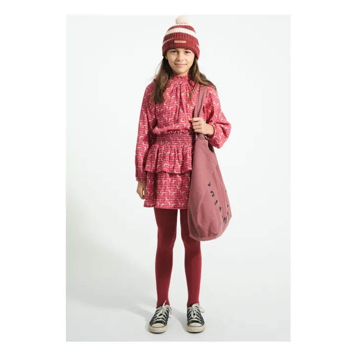 Blusa de flores con cuello fruncido | Rosa- Imagen del producto n°1