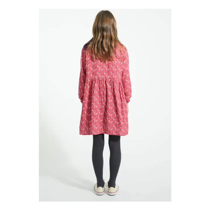 Vestido con cuello Claudine de flores | Rosa- Imagen del producto n°2