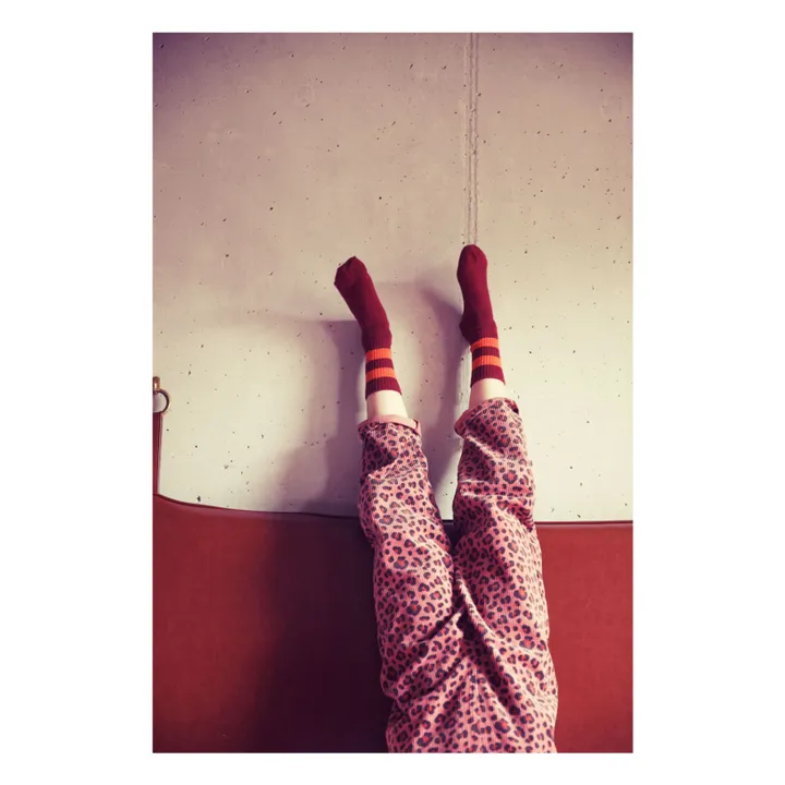 Chaussettes Bandes | Bordeaux- Image produit n°2