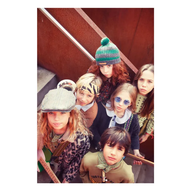 Gorro de lana a rayas | Gris Oscuro