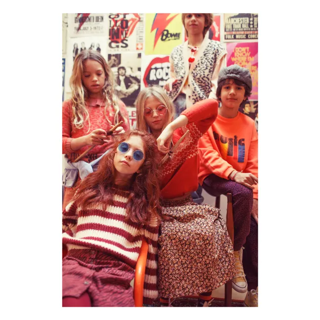 Pull Col Volants Léopard Laine | Rose