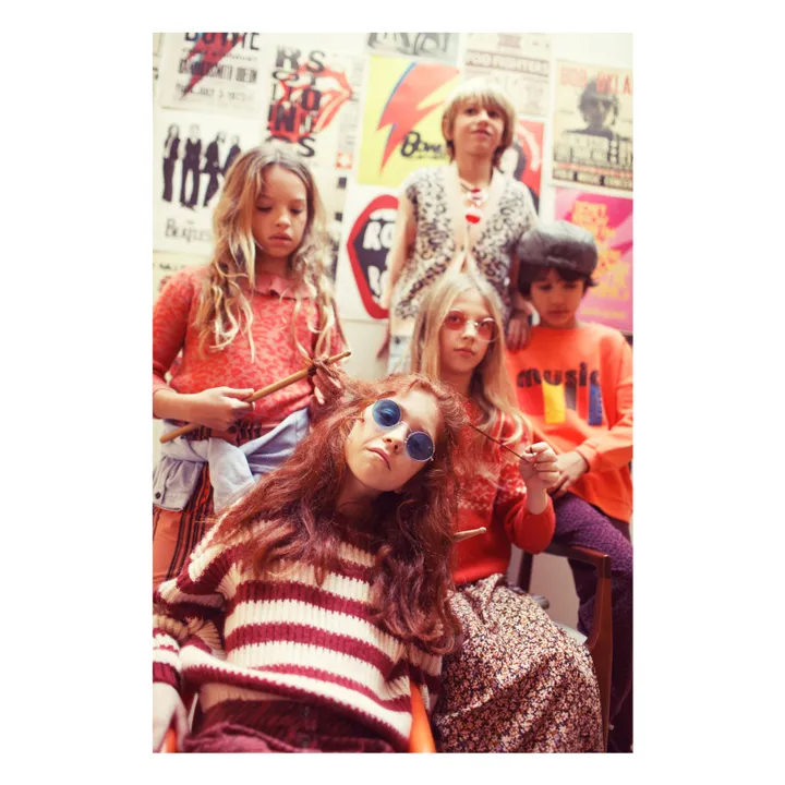 Pull Col Volants Léopard Laine | Rose- Image produit n°4