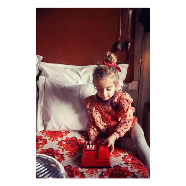 Sweat Côtelé Volants Etoiles Coton Bio | Corail