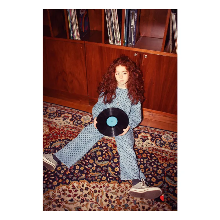 Veste en Jean Col Claudine Cœurs | Bleu Clair- Image produit n°4