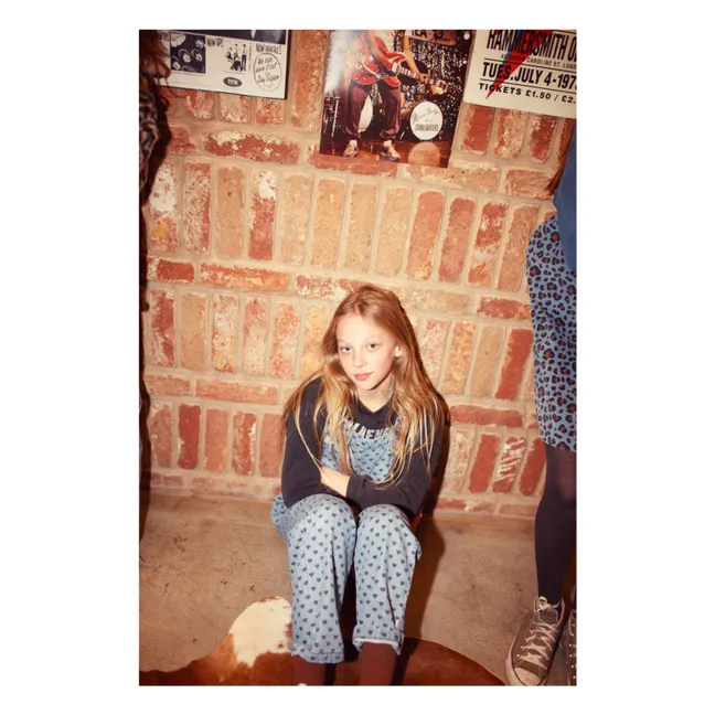 Salopette en Jean Cœurs | Bleu Clair