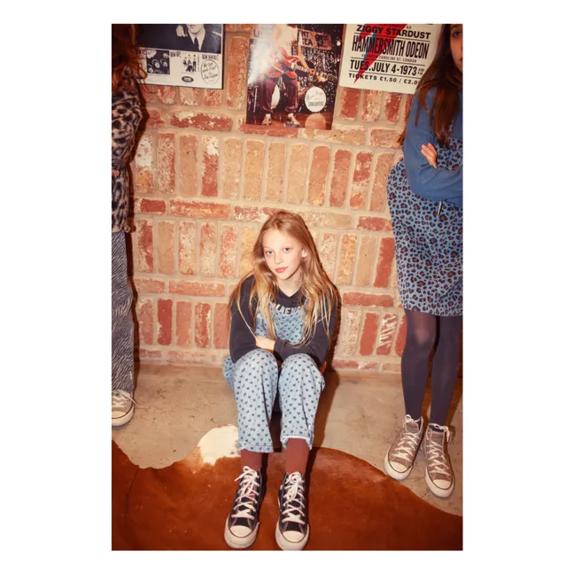 Salopette en Jean Cœurs | Bleu Clair