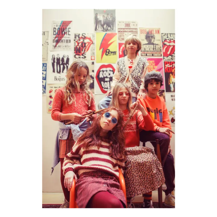 Jupe Rayée Coton Bio | Rose- Image produit n°6