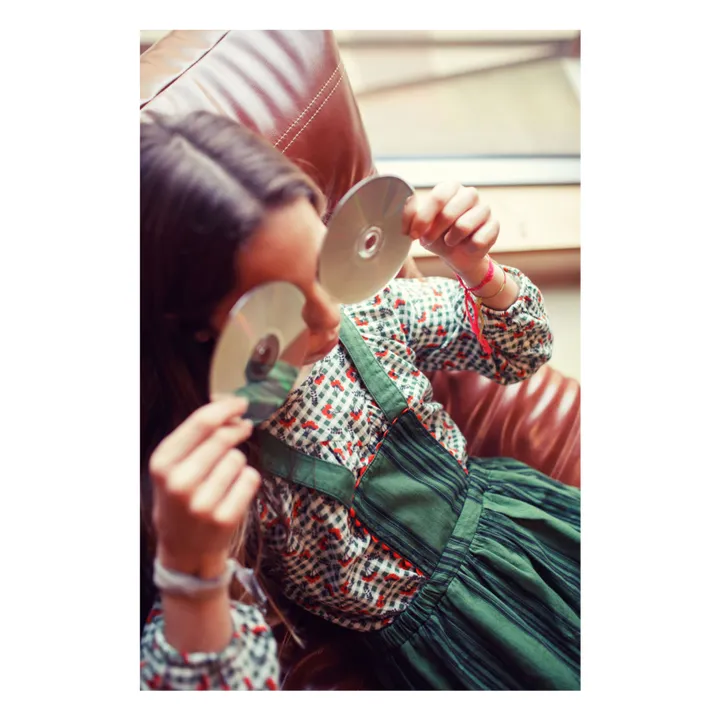 Blouse Carreaux Fleurs | Vert- Image produit n°8