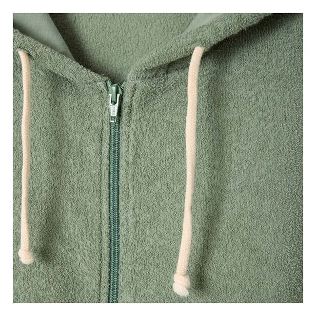 Sweat Zippé Bobypark Coton Bio | Vert argile
