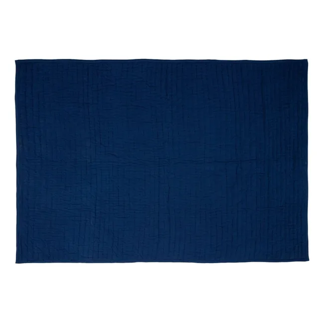 Plaid en coton bio | Bleu