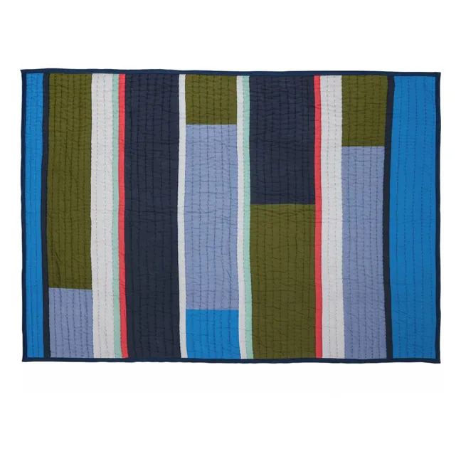 Plaid en coton bio | Bleu