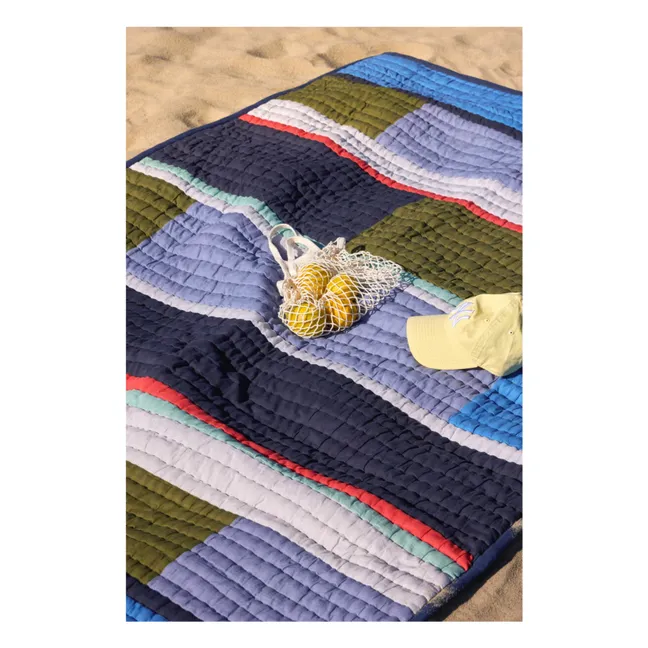 Plaid en coton bio | Bleu