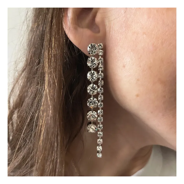 Boucles d'Oreilles Asymétriques Alma | Argenté- Image produit n°1