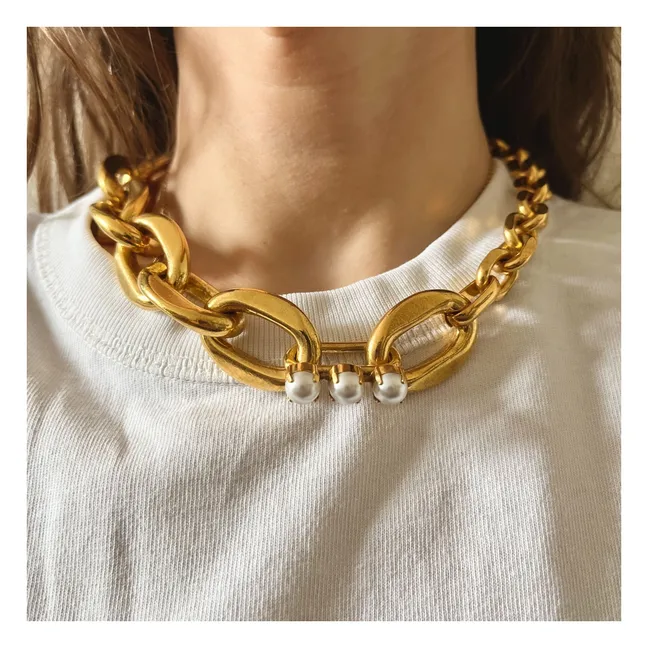 Pflasterstein-Halskette | Gold