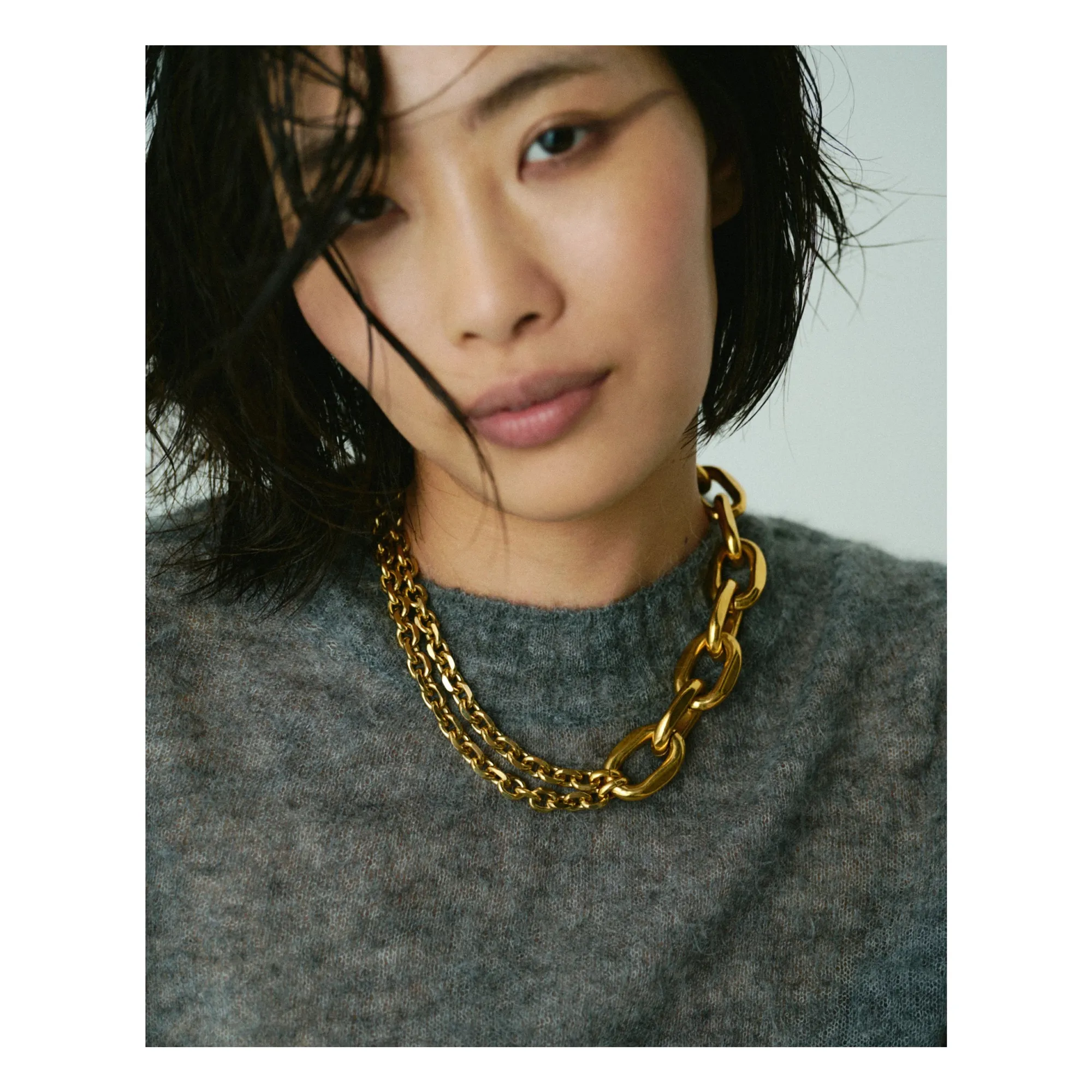 Collier Double Chaine Edgar | Doré- Image produit n°1