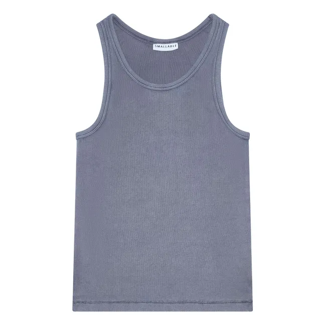 Geripptes Tank-Top Ayla Bio-Baumwolle | Kohlegrau