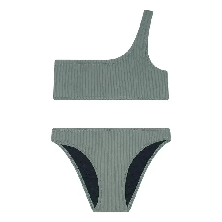 Finger In The Nose Light Khaki Bayle Asymmetric Swimsuit