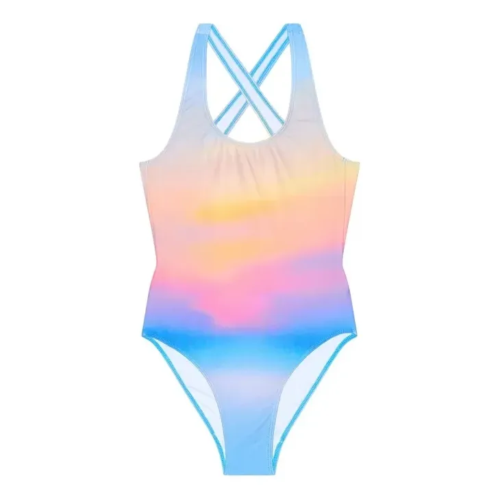 Finger In The Nose Light Blue Olivia Backswimming Swimsuit