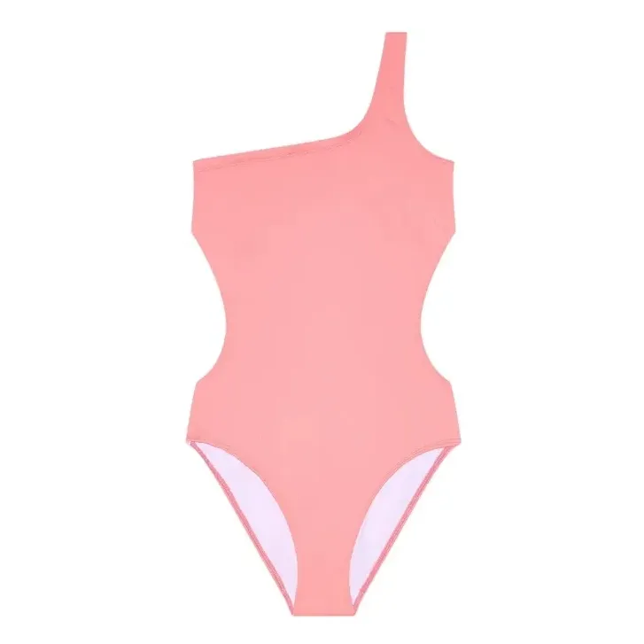 Finger In The Nose Coral Sia Asymmetric Swimsuit