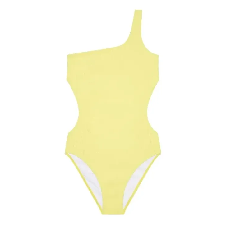 Finger In The Nose Lemon Yellow Sia Asymmetric Swimsuit