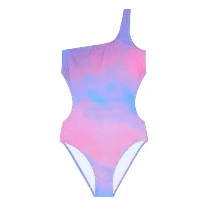 Finger In The Nose Fluorescent Pink Sia Asymmetric Swimsuit