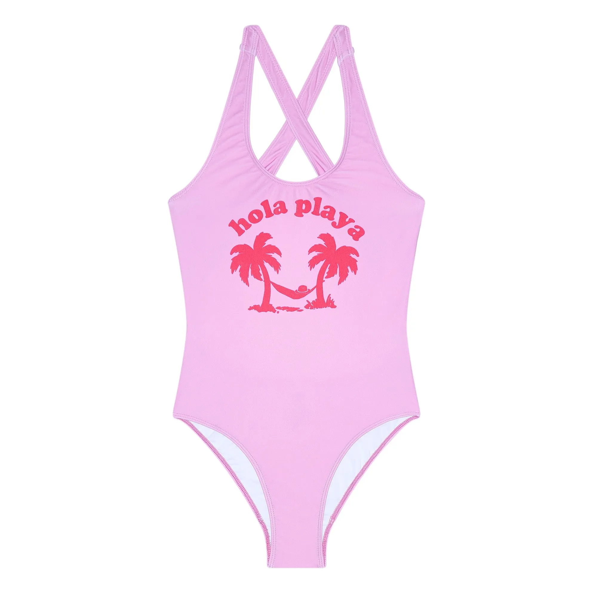 Maillot de Bain Dos Nageur Bay | Rose bonbon- Image produit n°0