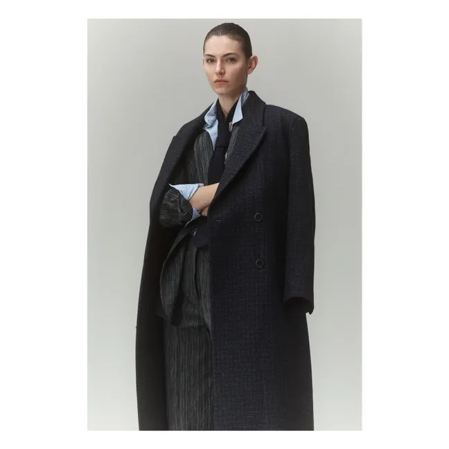 Camisa de popelina de algodón a rayas | Azul