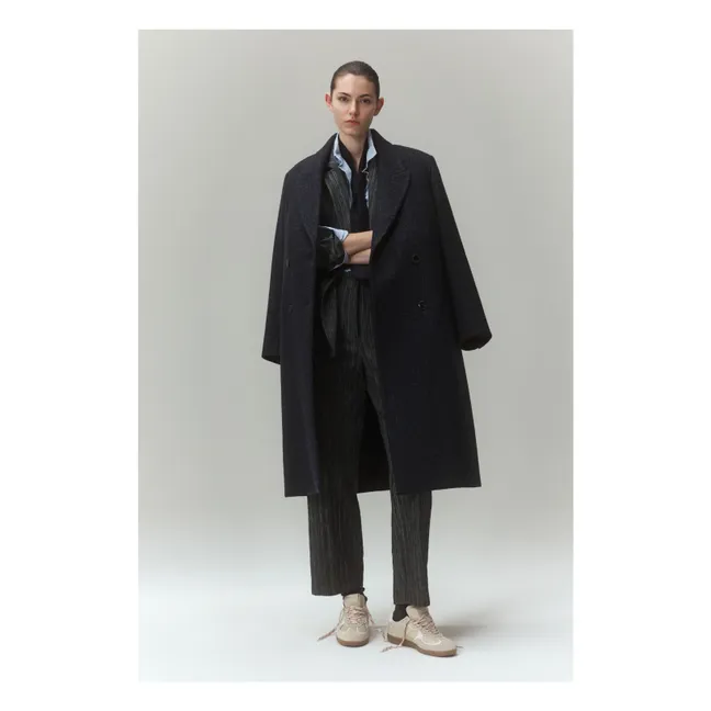 Camisa de popelina de algodón a rayas | Azul