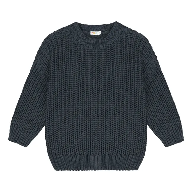 Pull Chunky Coton Bio | Gris anthracite