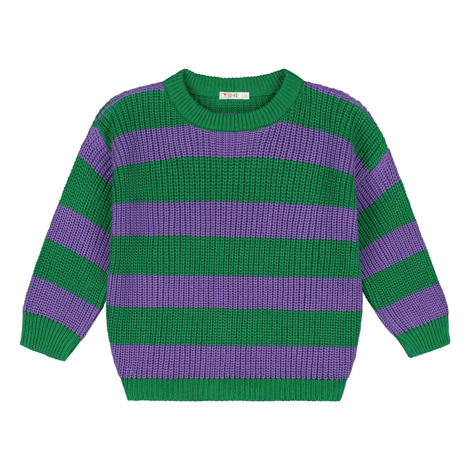 Yuki Unisex Purple Stripes Organic Cotton Sweater
