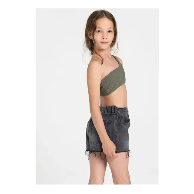 Bayle Asymmetric Swimsuit | Light khaki