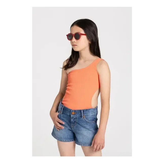Sia Asymmetric Swimsuit | Coral