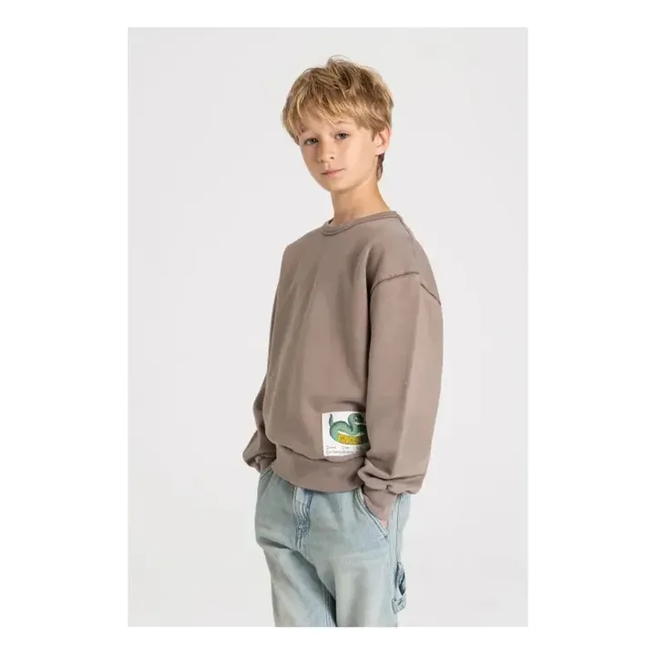 Blow organic cotton sweatshirt | Taupe brown- Product image n°3