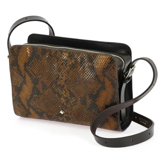 Borsa Le New Bea con stampa serpente | Marrone