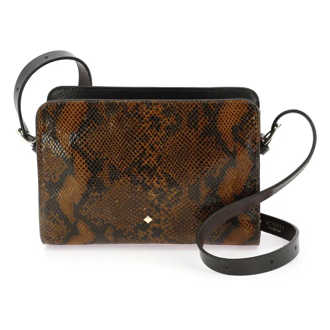 Borsa Le New Bea con stampa serpente | Marrone