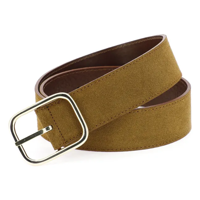 La Vice-Versa Bi-Material Reversible Belt | Tabacco