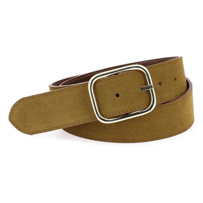 La Vice-Versa Bi-Material Reversible Belt | Tabacco